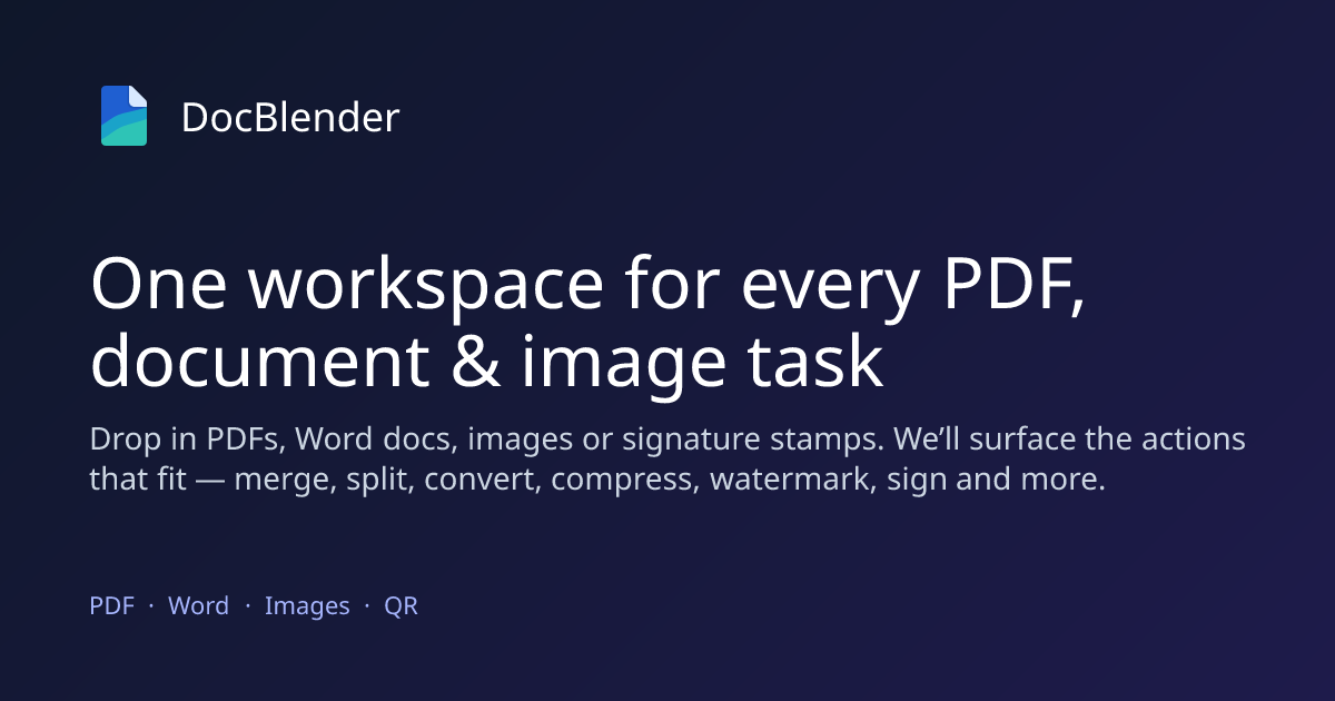 DocBlender — Free online PDF, document & image converter